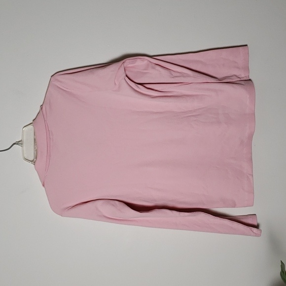 Cutter and buck pink long sleeve ribbed Henley shirt, snaps, cotton stretch Sz L - Picture 7 of 7